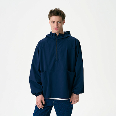 Ветровка (анорак) оверсайз унисекс Риссман (Rissman), темно-синяя (Синий)