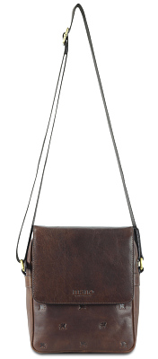 Сумка через плечо Mano "Don Leon", натуральная кожа в коричневом цвете, 20 х 25 х 8 см