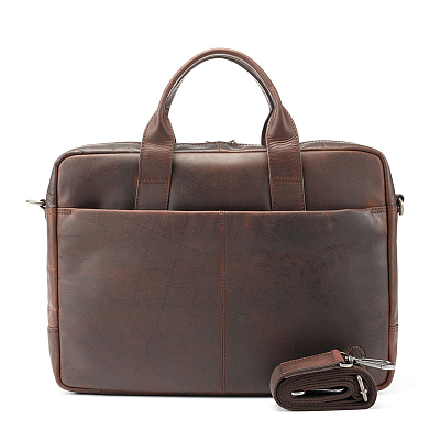 Сумка KLONDIKE DIGGER «Mavis», натуральная кожа в темно-коричневом цвете, 32 x 40 x 8 см