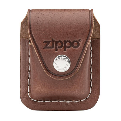 Чехол Zippo для зажигалки, кожа, с металлическим фиксатором на ремень , 57х30x75 мм (Коричневый)
