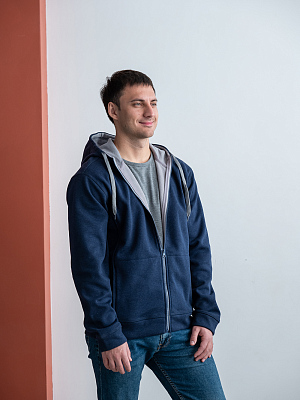 Толстовка мужская STAN с капюшоном на молнии сэндвич 320, 18