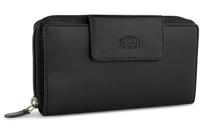 Кошелек KLONDIKE RUSH «Sheila», натуральная кожа в черном цвете, 19 х 11 х 4 см