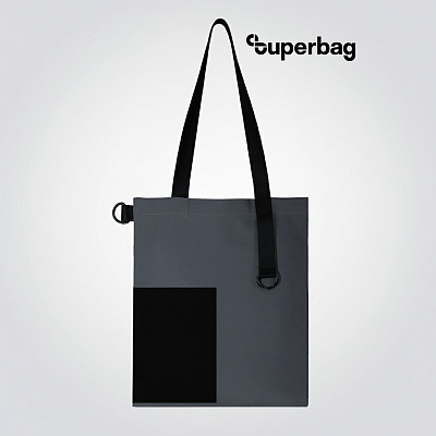 Шоппер Superbag Color (темно-серый с чёрным) (Темно-серый с чёрным)