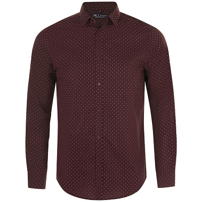 Рубашка мужская Becker Men, белая с темно-синим (Бордовый)