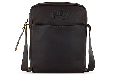 Сумка через плечо KLONDIKE RUSH «Faye», натуральная кожа в темно-коричневом цвете, 18 х 21 х 4,5 см (Коричневый)