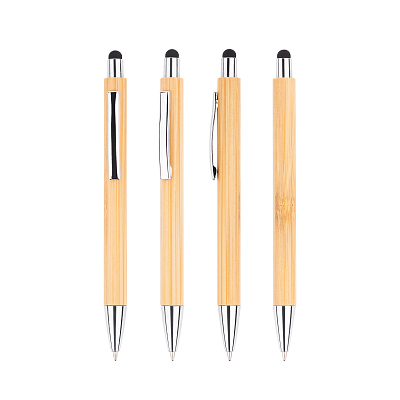 Ручка шариковая "Haywood" со стилусом, бежевый/серебристый