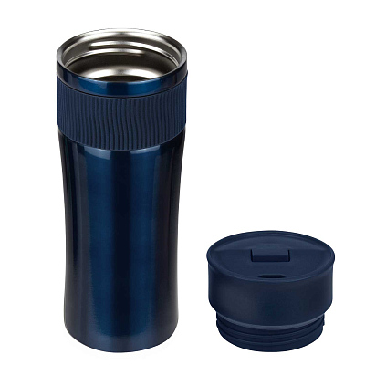 Термокружка вакуумная Поло (Polo), синяя