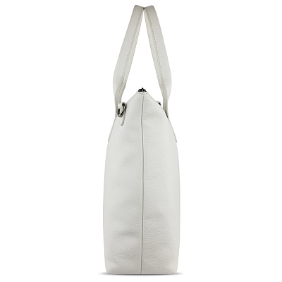 Сумка-шоппер BUGATTI Elsa, белая, воловья кожа/полиэстер, 46х11х31,5 см