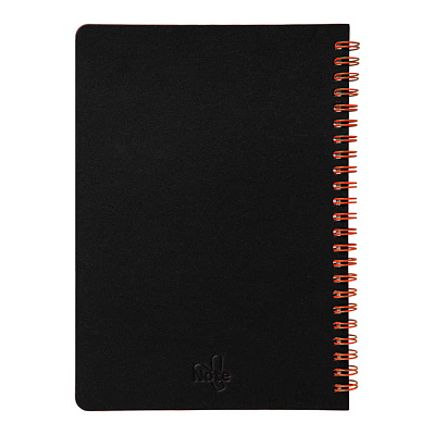 Блокнот на двойной пружине HELIX, 143 х 205 мм, черный с красным, блок в линейку