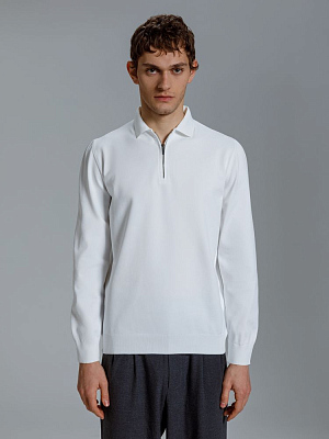 Рубашка поло мужская с длинным рукавом Terrazzo, белая