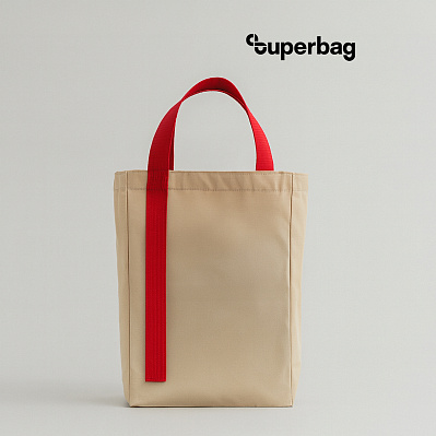 Шоппер Superbag Pack (M) (неокрашенный с красным) (Неокрашенный с красным)