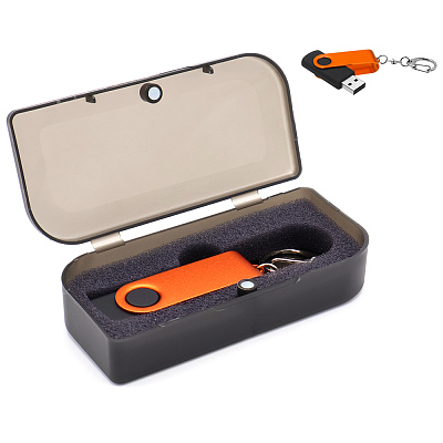 Флешка Twist Color 16 Гб в футляре, оранжевая (Оранжевый)