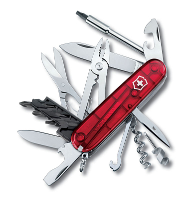 Нож перочинный VICTORINOX CyberTool M, 91 мм, 32 функции, полупрозрачный красный