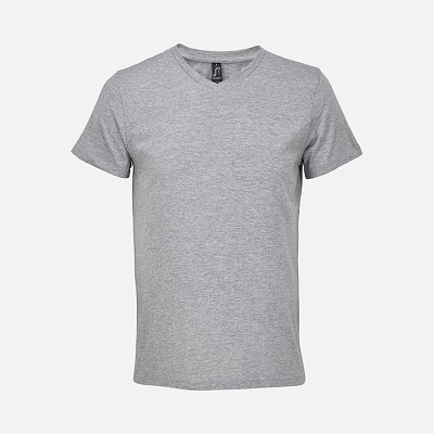 Футболка унисекс Regent с V-образным вырезом  (Серый меланж)