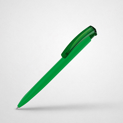 Ручка пластиковая шариковая трехгранная Trinity K transparent Gum soft-touch (Темно-зеленый)