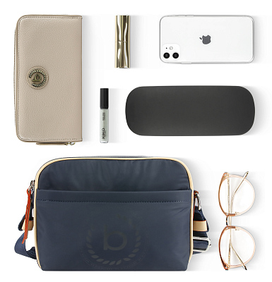 Сумка кросс-боди женская BUGATTI Lido, синяя, полиэстер, 24х9х17 см, 3,6 л