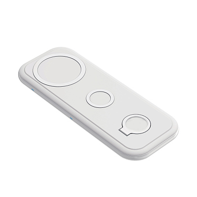 Настольная беспроводная (15W) зарядная станция "Snow Board" для смартфона, часов и наушников  (Белый)