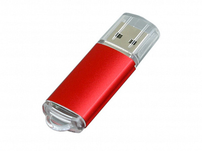 USB 2.0- флешка на 32 Гб с прозрачным колпачком (Красный)