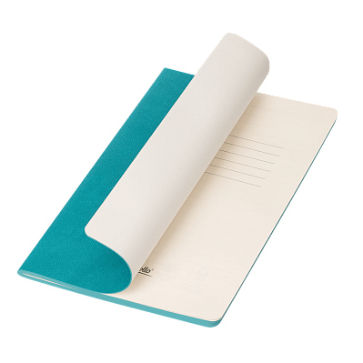 Блокнот Corsa slim, бирюзовый (Бирюзовый, бежевый)