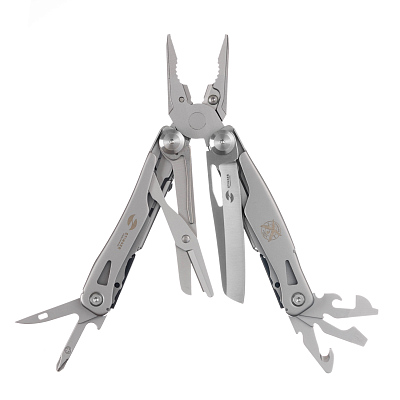Мультитул Stinger, 106 мм, 15 функций, сталь, серебристый, в комплекте нейлоновый чехол