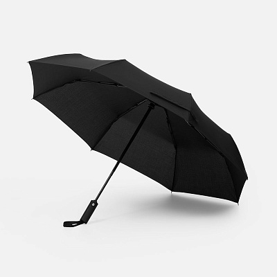 Зонт складной Smooth Move с плавным закрытием, черный (Чёрный)