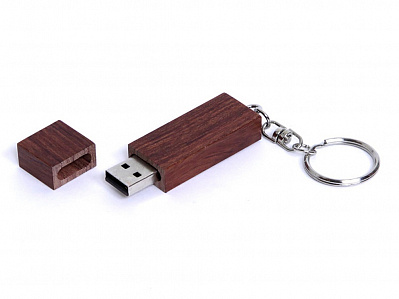 USB 2.0- флешка на 4 Гб прямоугольная форма, колпачок с магнитом (Коричневый)