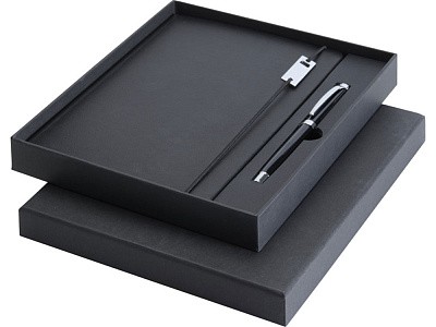 Набор Legato Elegance с блокнотом А5 и ручкой-роллер (Черный/черный)