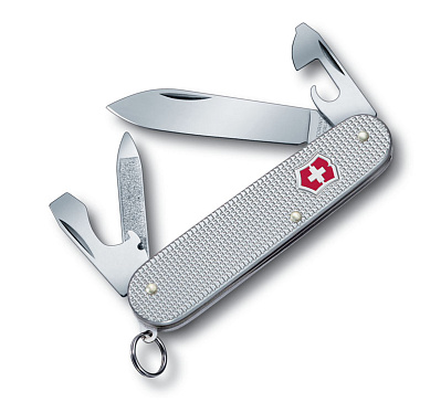 Нож перочинный VICTORINOX Cadet Alox, 84 мм, 9 функций, алюминиевая рукоять  (Серебристый)