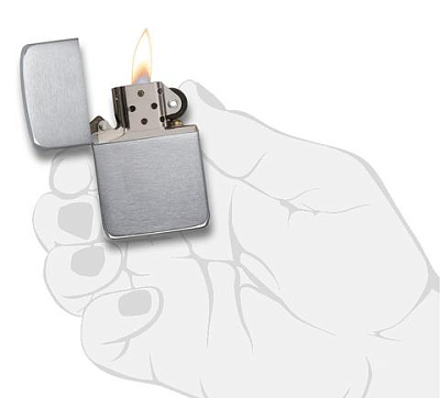 Зажигалка ZIPPO 1941 Replica™ с покрытием Brushed Chrome, латунь/сталь, серебристая, 38x13x56 мм