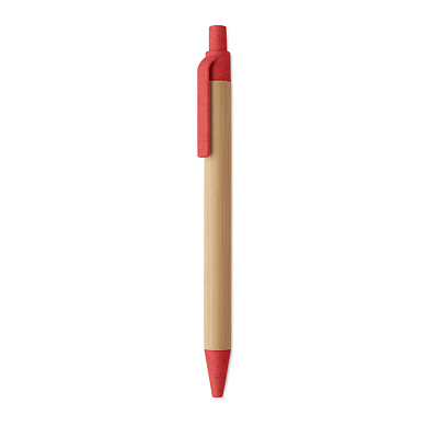 Push button ball pen in bamboo