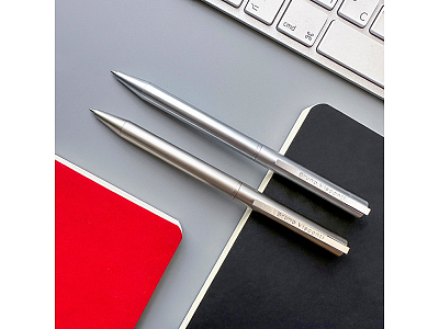 Ручка металлическая шариковая Bergamo, серебристый