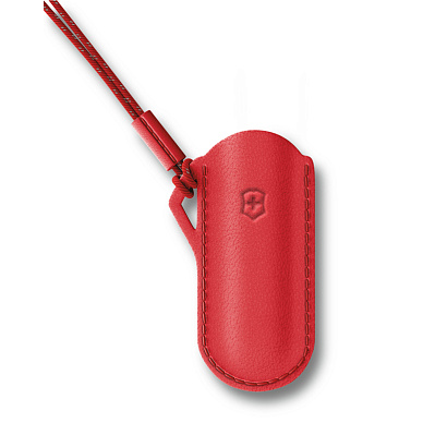 Чехол VICTORINOX "Style Icon" для ножей Classic Colors 58 мм, кожаный  (Красный)