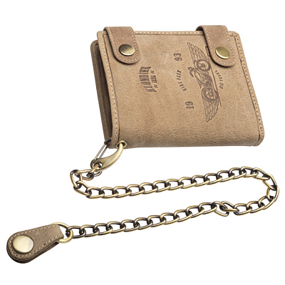 Бумажник KLONDIKE «Tim Bike», натуральная кожа в светло-коричневом цвете, 11,5 х 12,5 х 3 см