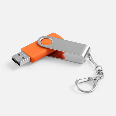 Флешка Twist, белая, 8 Гб (Оранжевый)