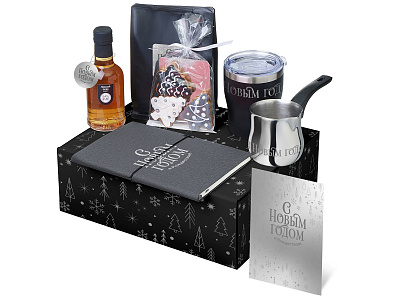 Подарочный набор Re:Routine с туркой, термокружкой и кофе (Серый)