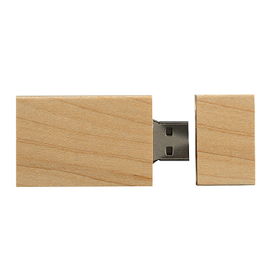 Дерево 03 Брусок , 32Гб, переходник мини-пвх (Светлое дерево)
