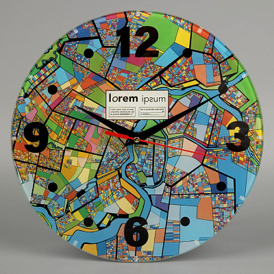 Часы стеклянные на заказ Time Wheel