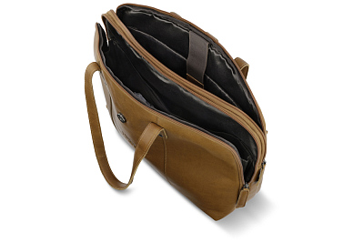 Портфель женский KLONDIKE GOLD «Charlie», натуральная кожа в коньячном цвете, 40 х 32 х 13 см