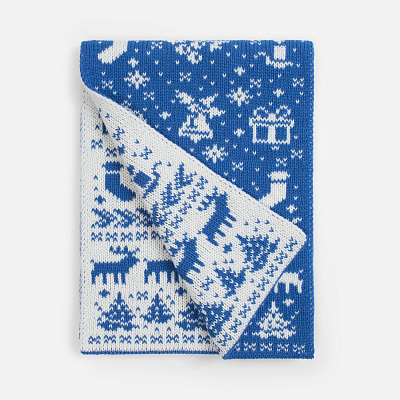 Шарф Holidale  с молочным (Синий)