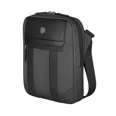 Сумка через плечо VICTORINOX Architecture Urban2 Crossbody Bag,серый, полиэстер/кожа, 9x22x28 см, 6 л
