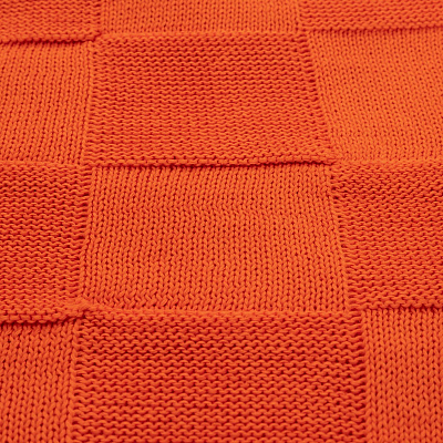 Плед Селла (Cella) вязаный, оранжевый (без подарочной коробки)