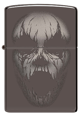 Зажигалка ZIPPO Screaming Monster с покрытием Black Ice®, латунь/сталь, черная, 38x13x57 мм