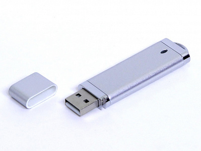 USB 3.0- флешка промо на 128 Гб прямоугольной классической формы (Серебристый)