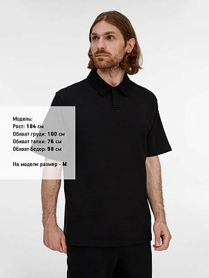 Рубашка поло унисекс Tiimi, черная