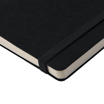 Ежедневник недатированный Boomer, А5,  черный, кремовый блок в линейку, без обреза