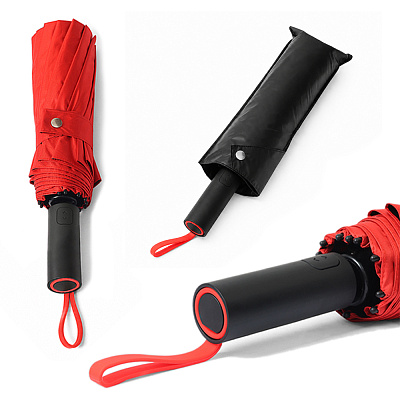 Кастомизированный автоматический складной зонт Altor, красный (Красный/красный)