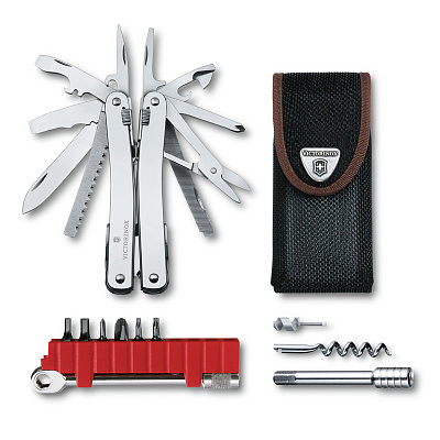 Мультитул VICTORINOX SwissTool Spirit X Plus Ratchet 105 мм 36 функций в кожаном чехле