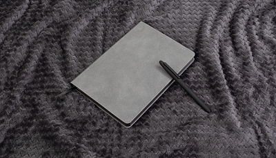 Ежедневник недатированный "Турин" , формат А5, серый с черным