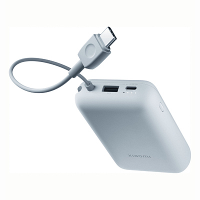 ПЗУ со встроенным кабелем Xiaomi Power Bank 10000, голубой