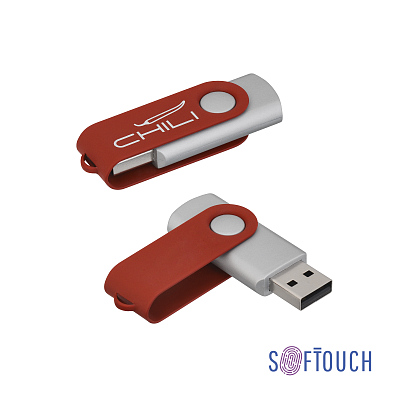 Флеш-карта "Vostok", объем памяти 16GB, покрытие soft touch#, красный